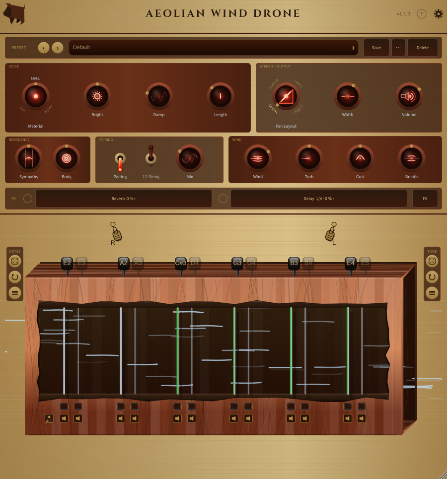 The full Aeolian Wind Drone editor