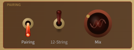 The Pairing panel — Pairing toggle, 12-String toggle and the Mix blend they gate